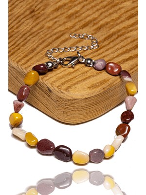 Sertifikalı Amorfi Kesim Monkey Jasper Taşlı Bileklik, Şık ve Doğal Tasarım