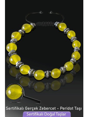 Doğal Zebercet ve Peridot Taşı Bileklik, Şık ve Enerjik Takı Seçeneği