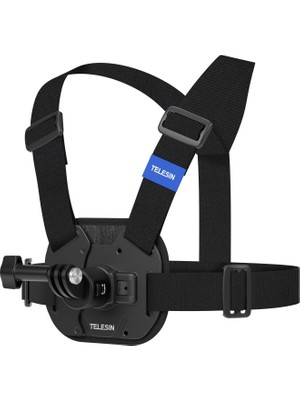 Telesın Aksiyon Kamera Göğüs Askısı (Vest Chest) | Hızlı Çıkarılabilir Yelek Göğüs Kayışı (Siyah)
