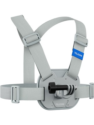 Telesın Aksiyon Kamera Göğüs Askısı (Vest Chest) | Hızlı Çıkarılabilir Yelek Göğüs Kayışı (Gri)