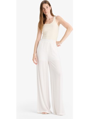 DeFacto Wide Leg Cepli Yüksek Bel Standart Boy Krinkıl Viskon Geniş Paça Pantolon Z5705AZ25HS