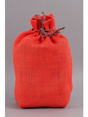 Kırmızı Sürdürülebilir Jüt Kese, Doğa Dostu ve Şık Tasarım.