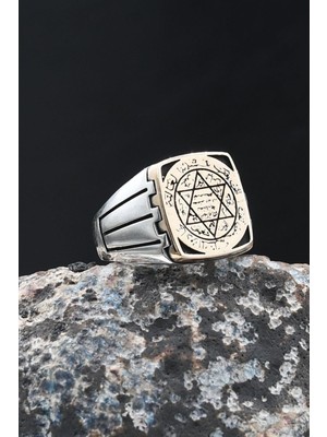 925 Ayar Gümüş Yüzük Hz. Süleyman Mührü 902072