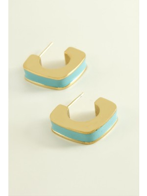 Ahes Shopping Kare Lüks Çelik Küpe