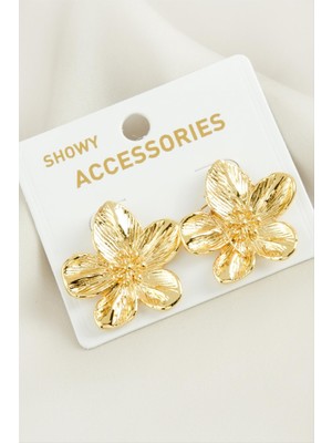 Ahes Shopping Orkide Trend Metal Küpe