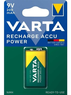 9 Volt 200MAH Şarj Edilebilir 9 Volt Kare Pil
