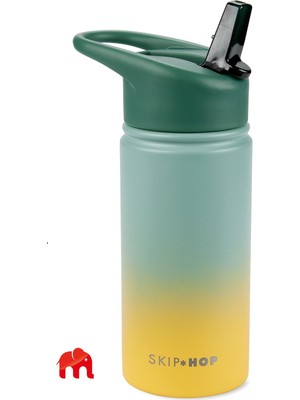 Skip Hop 450 mL Paslanmaz Çelik Suluk Yeşil Renkli Yalıtımlı İç Kısım ve Kolay Kavranan Sap