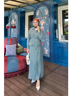 Yeşil Kuşak Detaylı Etek Takım