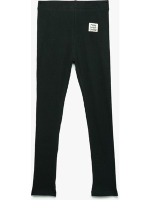 Pamuklu Kaşkorse Ribana Detaylı Bilek Boy Tayt