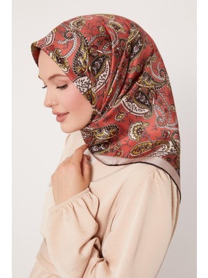 Vizon Karışık Retro Twill Ipek Eşarp