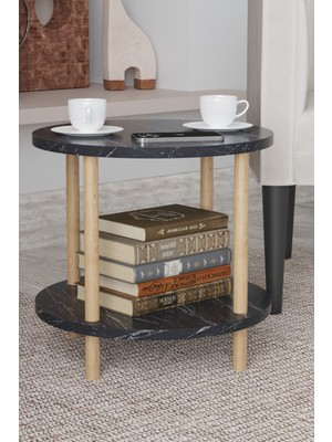 Yuvarlak Ahşap Ayaklı Zigon Sehpa Orta Sehpa Kahve Sehpası