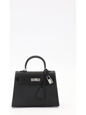 Siyah Aksesuar Kilit El Çantası