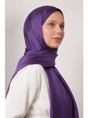 Mor Petek Desen Monogram Ipek Şal