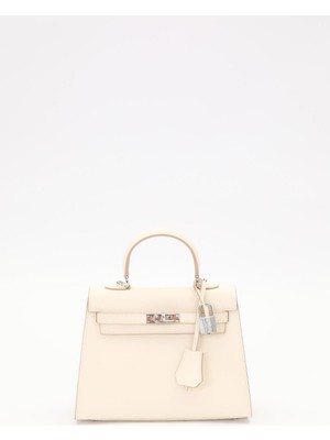 Krem Aksesuar Kilit El Çantası