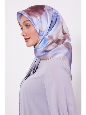 Toz Pembe Soft Çiçek Desen Sura Ipek Eşarp