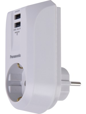 Panasonic Tekli 5V/2A Çift USB Çıkışlı Emniyet Kepenkli Çocuk Korumalı Priz