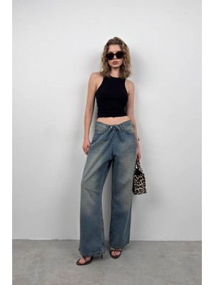 Halter Yaka Kolsuz Bluz