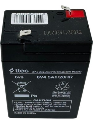 Ttec 6V 4.5AH Agm Akü - Acil Aydınlatma Için
