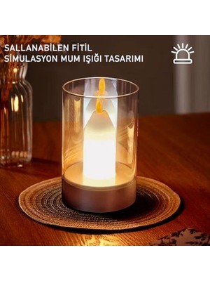 Cata Tokyo Şarjlı Masa Lambası Şeffaf Dokunmatik 3 Yanma Modu ile 3200K-4000K-6400K