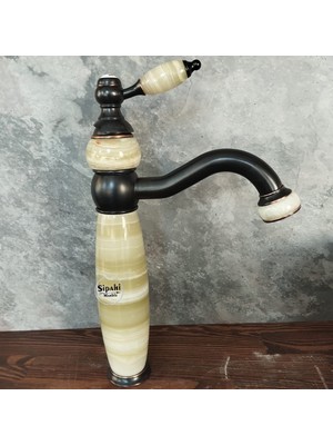 Onyx Detaylı Uzun Çanak Lavabo Bataryası