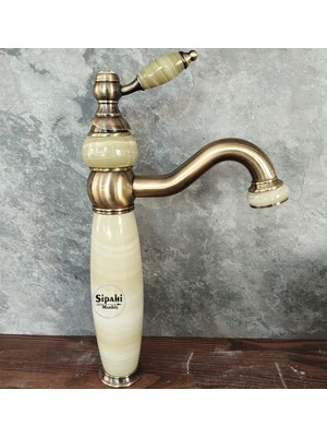 Onyx Detaylı Uzun Çanak Lavabo Bataryası