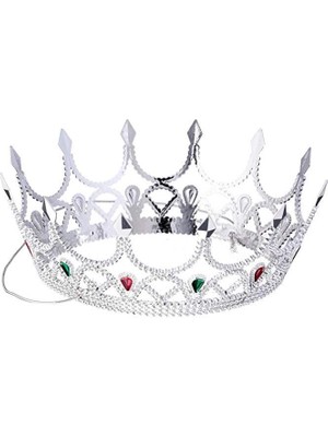 Nessiworld Taşlı Rönesans Kostümlü Kraliyet Ortaçağ Gümüş Kraliçe Prenses Tacı