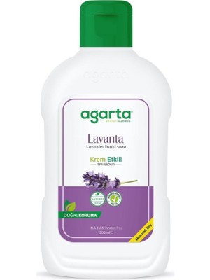 Agarta Doğal Krem Etkili Lavanta Sıvı Sabun 1500 ml