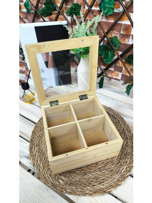 Bambu Çay Kutusu 4 Bölmeli, Poşet Çay Kutusu ve Organizer