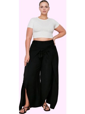 Kadın Geniş Paça Yüksek Bel Dokuma Pantolon Yaz Aylarının Vazgeçilmezi Stilin Buluştuğu Yer