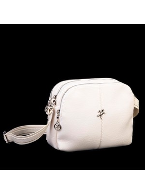 Nas Bag Kadın Çok Gözlü Çapraz Çanta Krem Victoria