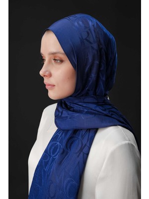 Imza Monogram Bordo Shiny Jakar Şal 70X200