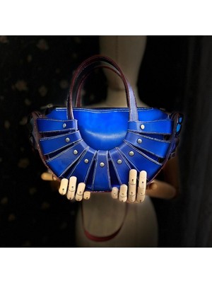 Carıdea El Yapımı Hakiki Deri Bayan Çanta, Clutch, El Omuz Çantası V23