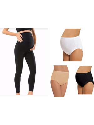 Kadın Dikişsiz Hafif Korseli Bel Ayarlı Siyah Hamile Taytı 1 Aadet Hamile Külodu Hediyeli