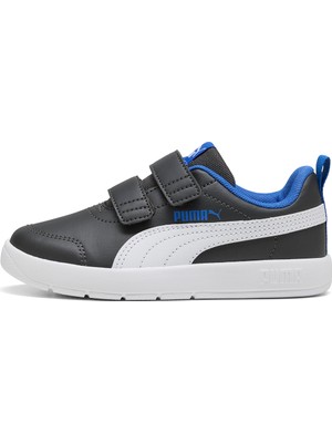 Puma Courtflex V3 V Çocuk Siyah Sneaker Cırt Cırtlı Tasarım ile Günlük Kullanıma Uygun