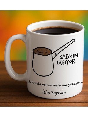 Komik - Esprili Kupa Bardak Sabrım Taşıyor Yazılı Komik Kupa Bardak