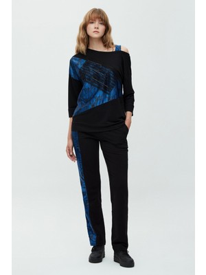 Saks Yılan Desenli Pantolon