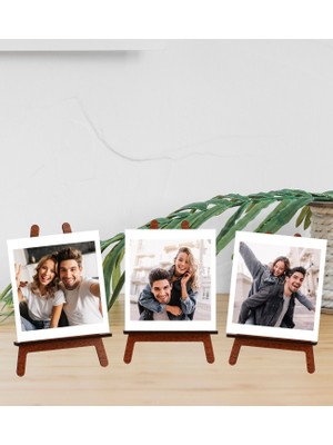 Kişiye Özel 3 Fotoğraflı Ahşap Masaüstü Şövale