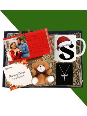 Kişiye Özel Yatay Renkli Masaüstü Her Ay Için Özel 12 Fotoğraflı Masa Takvim ve Kupa Bardak Peluş Ayıcık Melek Gümüş Kaplama Kolye