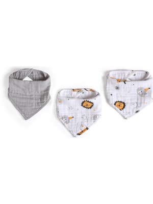 Bandana Seti / 3 Parça - Circus - Gri - 0-1 Yaş