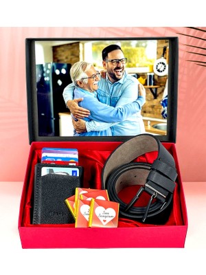 Kişiye Özel Yeni Fotoğraflı Cüzdan Çikolata ve Kemer Set