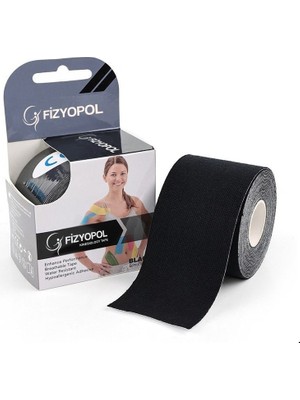 Fizyopol New Product Kinezyo Tape Band 5 Metre x 5 cm Siyah Rengi, Kinesio Sporcu Bandı