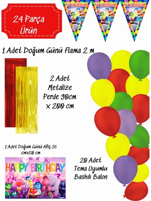 Perde ve Afişli Doğum Günü Parti Malzemeleri Süsleri Seti