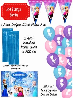 Perde ve Afişli Doğum Günü Parti Malzemeleri Süsleri Seti