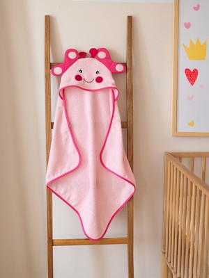 Zengin Home Pamuk 75X75 Pembe Bebek Havlusu / Kundak - Kelebek