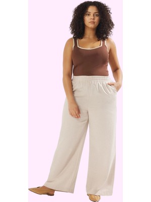 Kadın Pamuk Büyük Beden Pantolon Rahat Kesim Yazlık Günlük Kullanım Yaz Aylarının Vazgeçilmezi