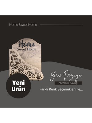 Lazer Kesim Mdf Duvara Monte Anahtarlık ve Postalık 5 Askılı 27,5X19,5 cm