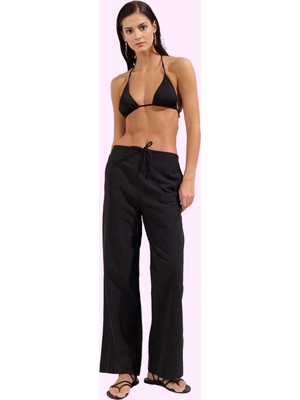 Kadın Flamlı Pamuk Dokuma Pantolon Nefes Alabilir Kumaş Beachwear Yaz Aylarının Vazgeçilmezi