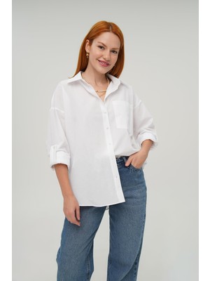 Tek Cepli Ekru Gömlek