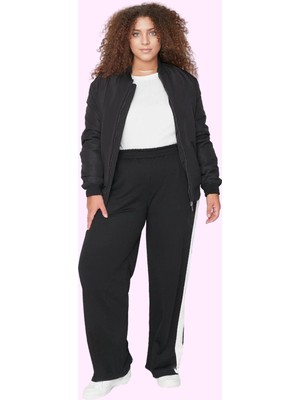 Kadın Regular Boy Geniş Paça Pantolon Yüksek Bel Örme Krep Kumaş Rahat Yaz Aylarının Vazgeçilmezi