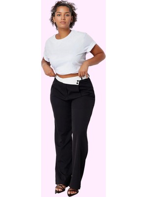 Kadın Polyester Dokuma Pantolon Yüksek Bel Geniş Paça Casual Tarz Yaz Aylarının Vazgeçilmezi